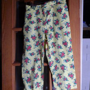 NWOT Ralph Lauren Yellow Rose Floral Capris - Size 10